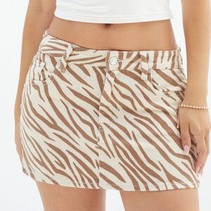 PacSun Leopard Denim Mini Skirt Size 26